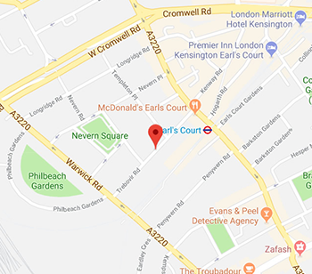 Earls Court SW5 London Map M25 London Areas Covered