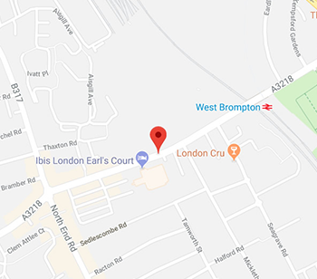 West Brompton SW5 London Map M25 London Areas Covered